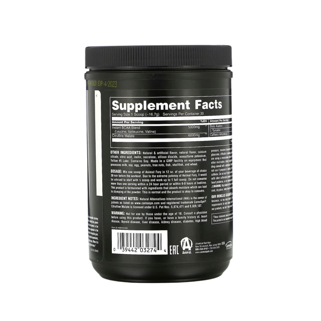 Animal Fury Pre-Workout - 30 Servidas