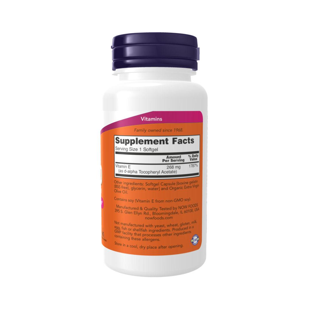 Now Vitamin E-400 D-Alpha Tocopheryl 100 Softgels