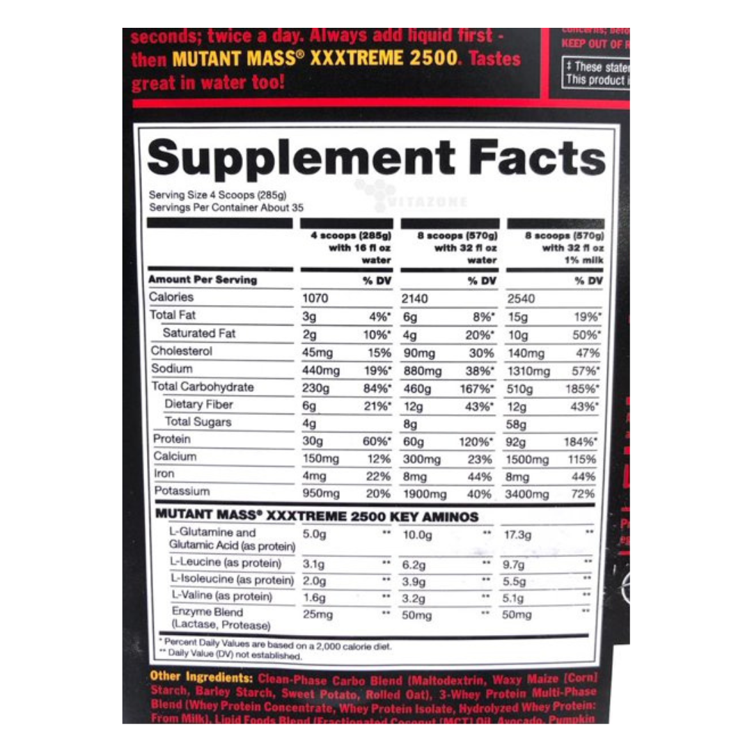 Mutant Mass Gainer 22 lbs (35 servidas)