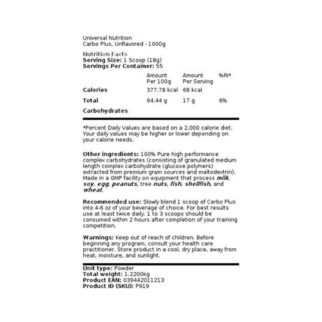 Universal Carbo Plus (55 servidas)