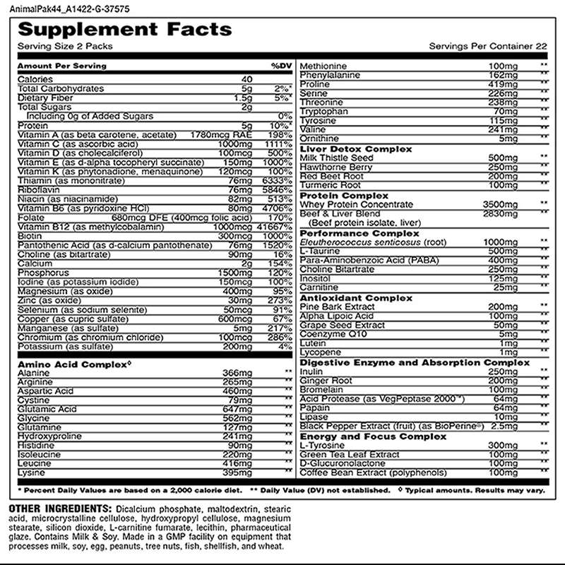 Animal Pak - 44 Pill