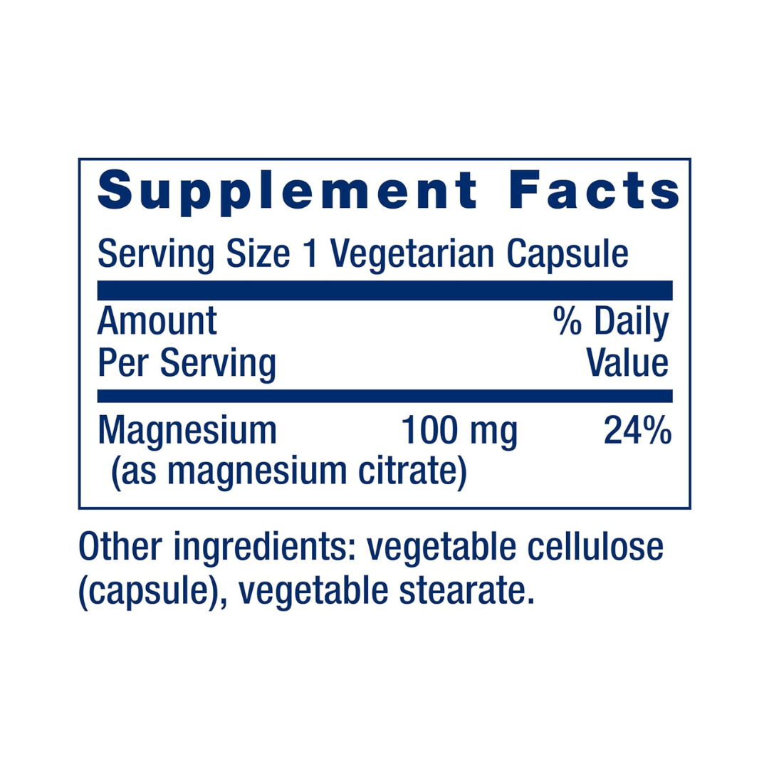 Magnesium Citrate 100mg - 100 Cápsulas