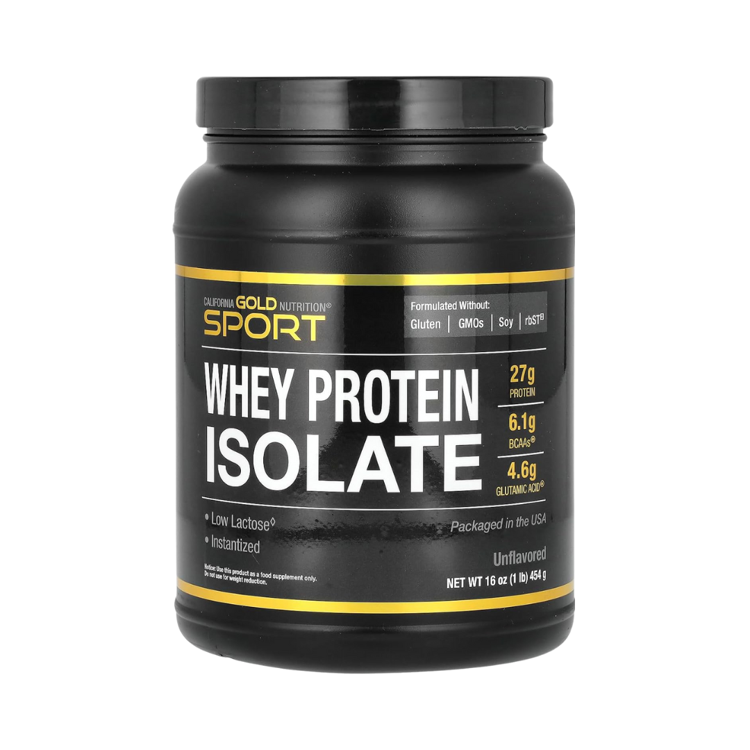 California Gold Nutrition Sport, Aislado de Proteína de Suero de Leche, Sin Sabor, 1 lb